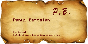 Panyi Bertalan névjegykártya